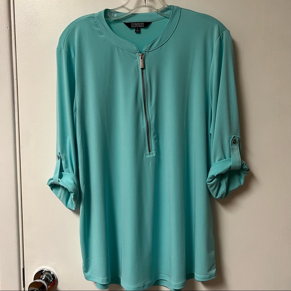 Teal Long Sleeve Blouse. Size L.
